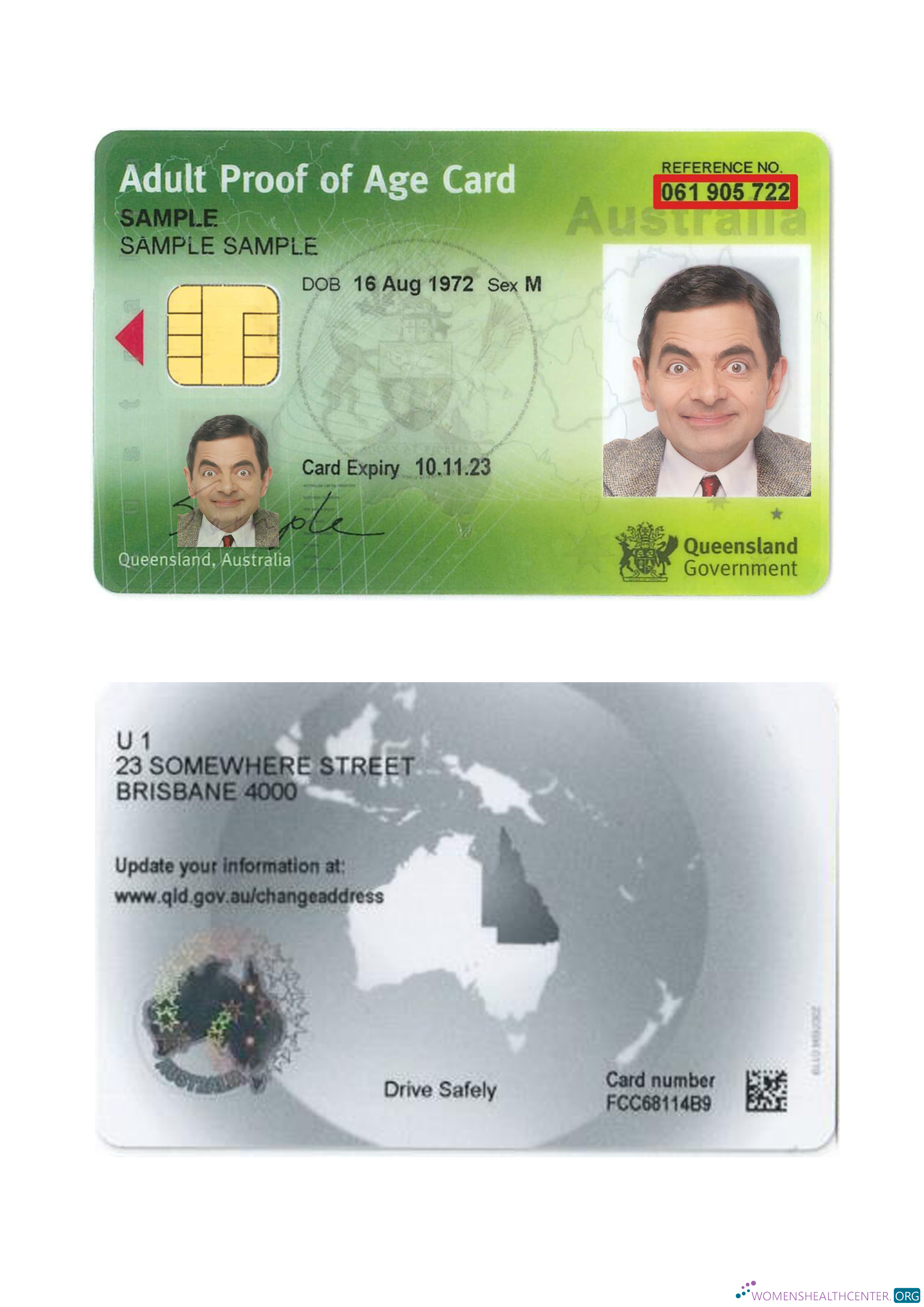 Download Australia Queensland proof of age card Photoshop template
